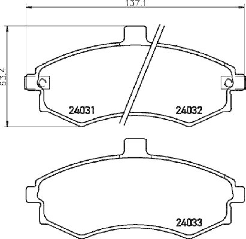 HELLA 8DB 355 010-481 Bremsbelagsatz, Scheibenbremsbelag für HYUNDAI