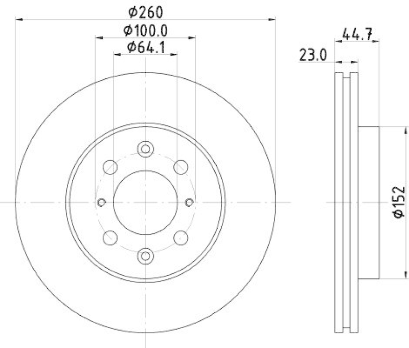 HELLA 8DD 355 110-321 Bremsscheibe für HONDA CIVIC VII