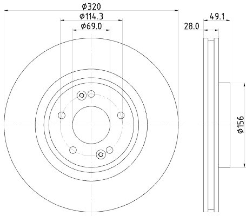 HELLA 8DD 355 125-121 Bremsscheibe