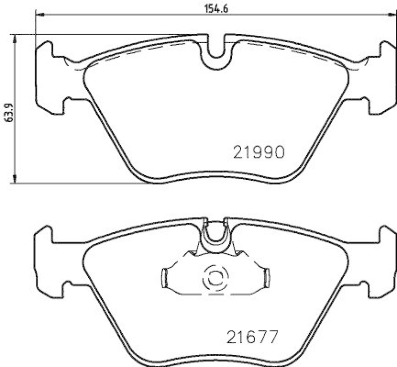 HELLA 8DB 355 010-711 Bremsbelagsatz, Scheibenbremsbelag für BMW