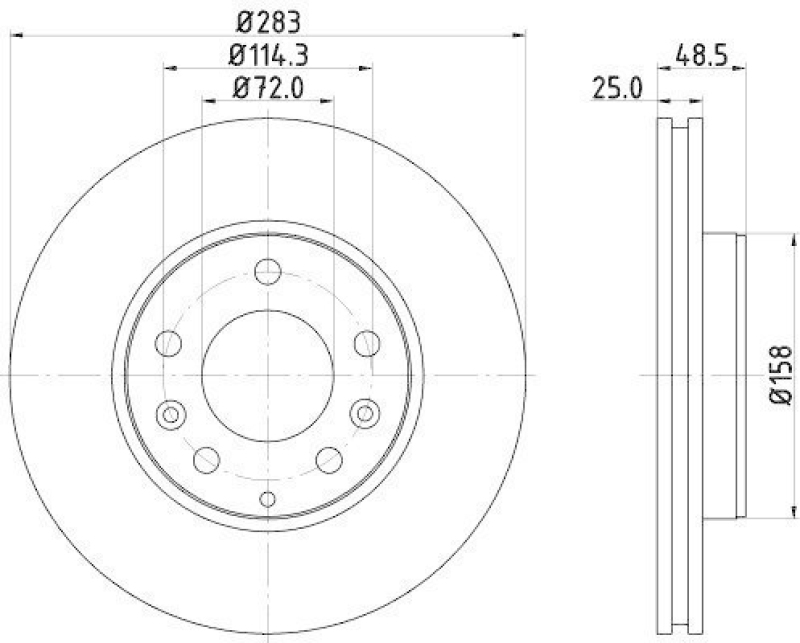 HELLA 8DD 355 110-361 Bremsscheibe 54255PRO