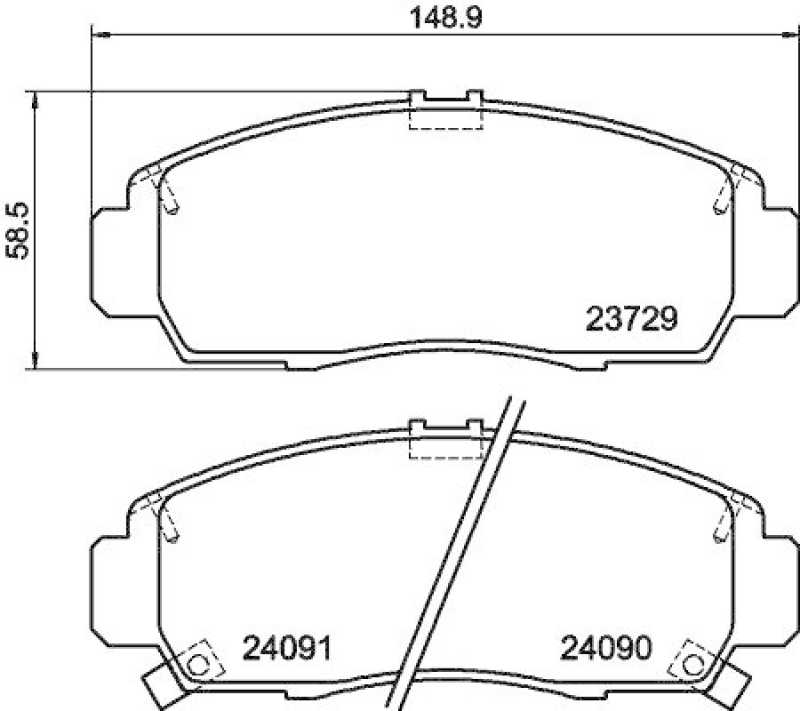 HELLA 8DB 355 009-771 Bremsbelagsatz, Scheibenbremsbelag für NISSAN/HONDA