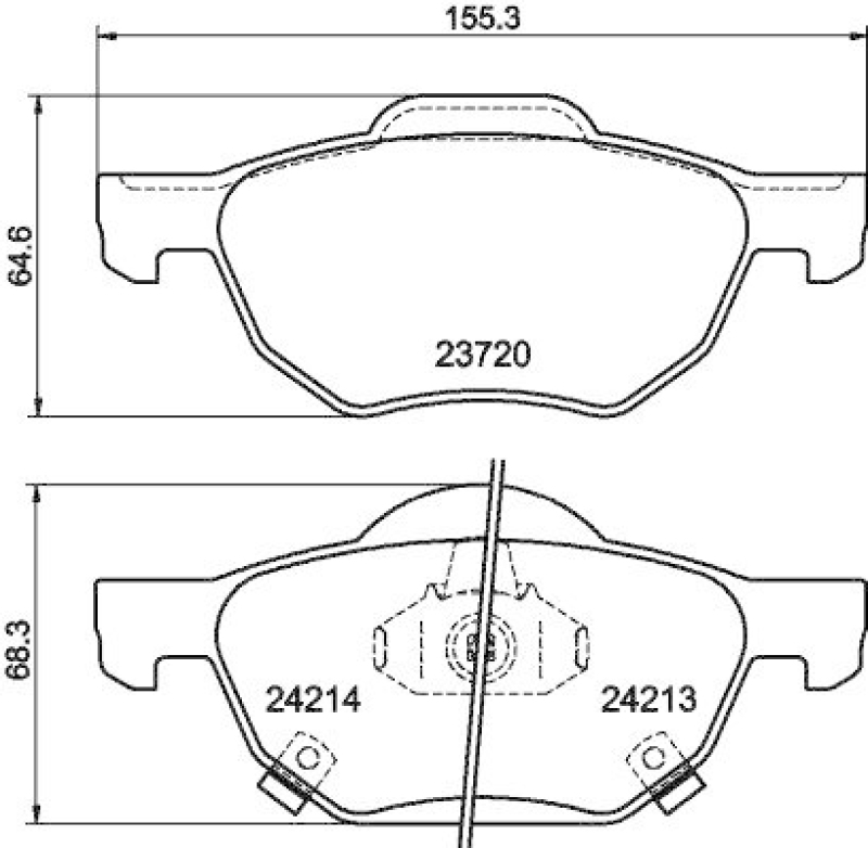 HELLA 8DB 355 010-831 Bremsbelagsatz, Scheibenbremsbelag für HONDA