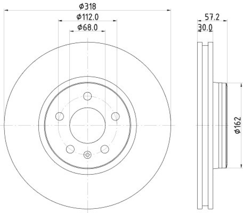 HELLA 8DD 355 125-181 Bremsscheibe