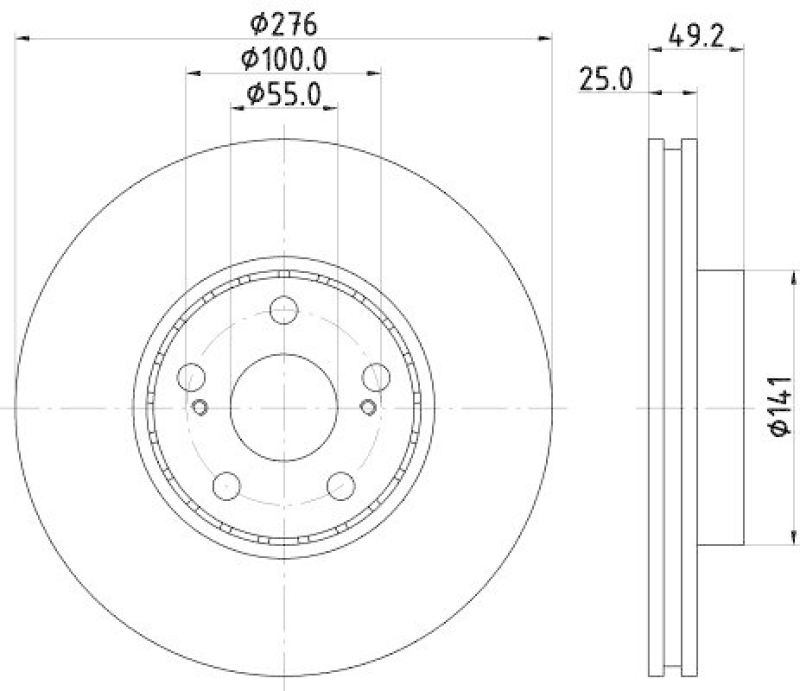 HELLA 8DD 355 110-531 Bremsscheibe 54264PRO