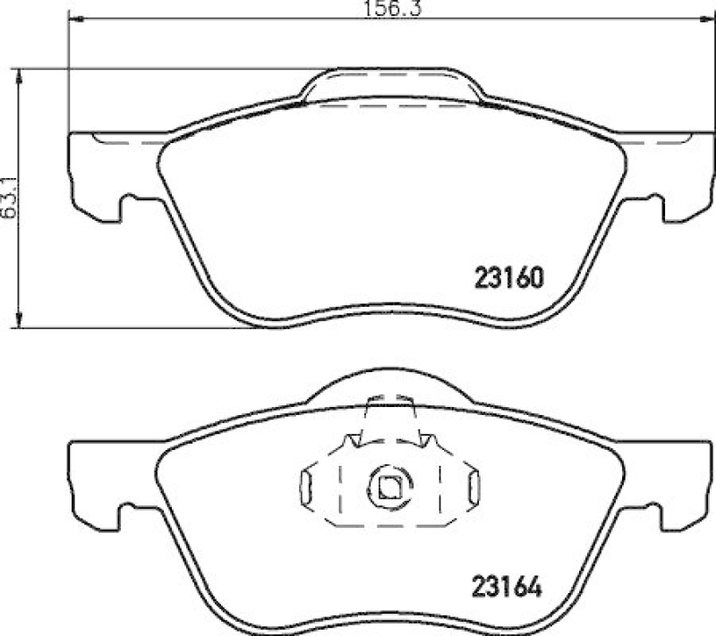 HELLA 8DB 355 010-911 Bremsbelagsatz, Scheibenbremsbelag für NISSAN