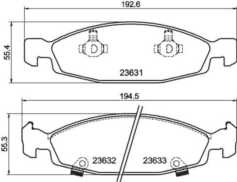 HELLA 8DB 355 009-881 Bremsbelagsatz, Scheibenbremsbelag für JEEP