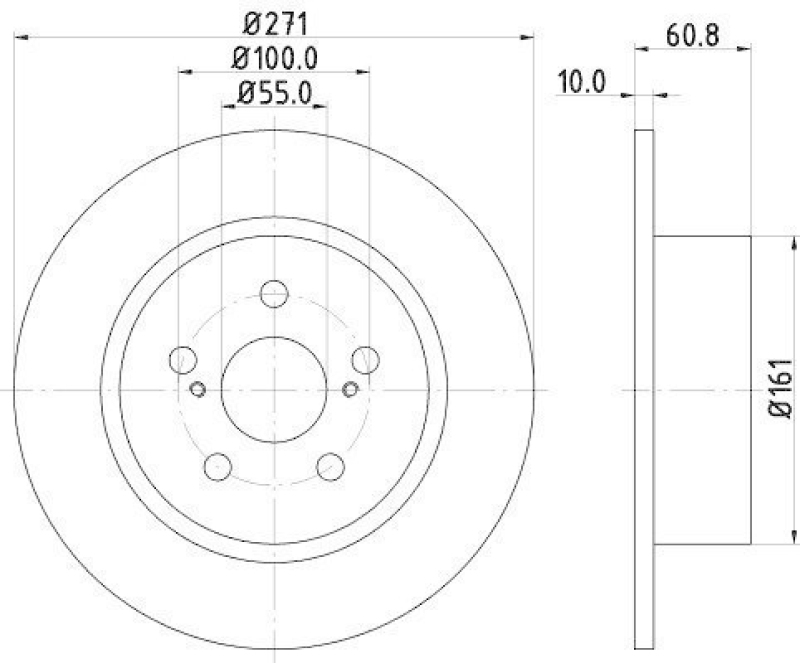 HELLA 8DD 355 110-551 Bremsscheibe 54265PRO