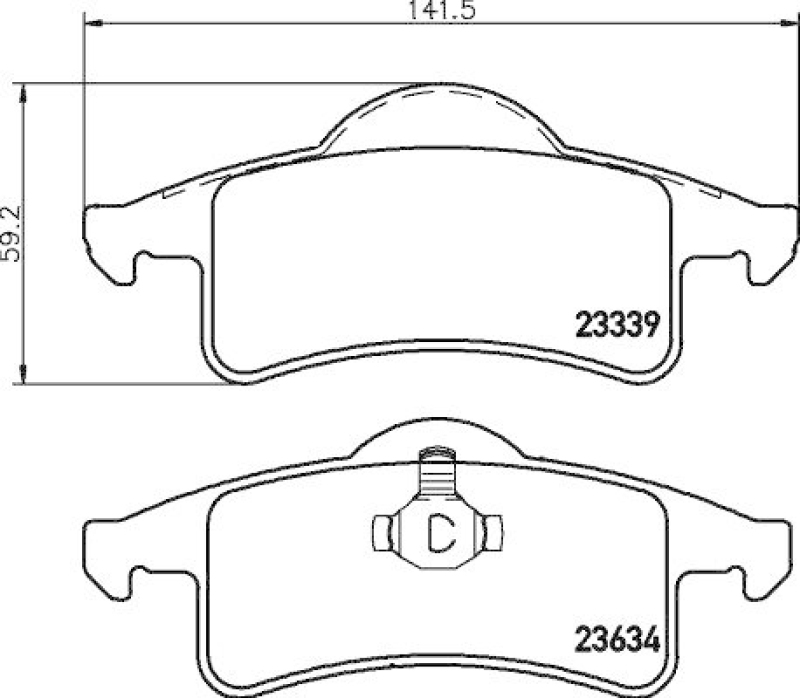 HELLA 8DB 355 009-891 Bremsbelagsatz, Scheibenbremsbelag für JEEP