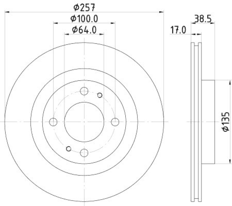 HELLA 8DD 355 125-241 Bremsscheibe