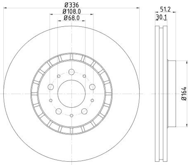 HELLA 8DD 355 110-591 Bremsscheibe