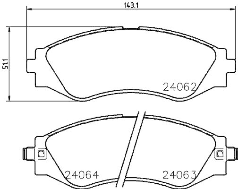 HELLA 8DB 355 010-951 Bremsbelagsatz, Scheibenbremsbelag für DAEWOO/CHEVROLET