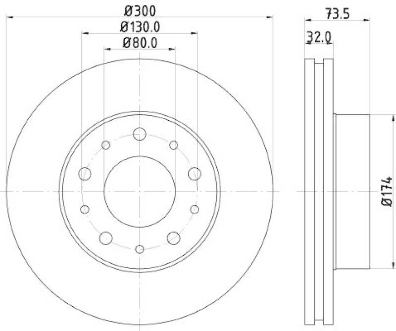 HELLA 8DD 355 125-261 Bremsscheibe für FIAT/P.S.A