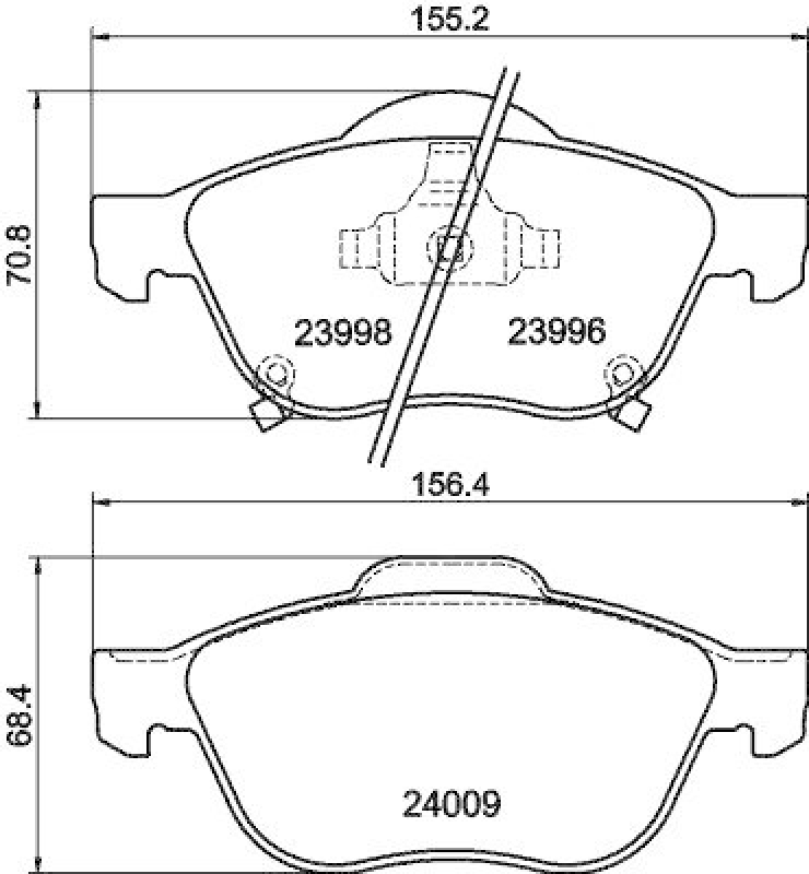 HELLA 8DB 355 011-041 Bremsbelagsatz, Scheibenbremsbelag für TOYOTA