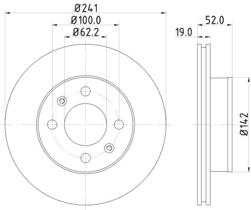 HELLA 8DD 355 110-641 Bremsscheibe für HYUNDAI