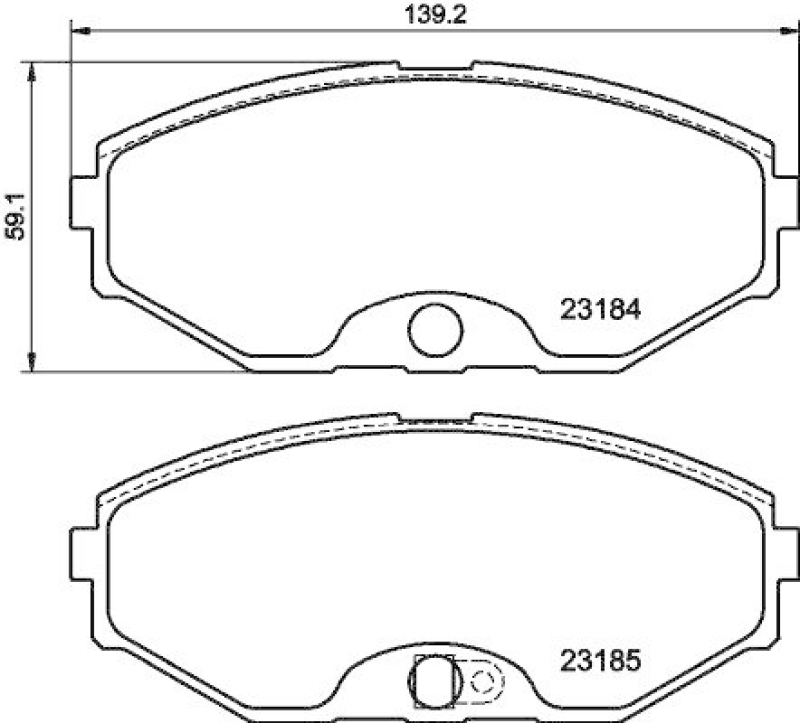 HELLA 8DB 355 011-181 Bremsbelagsatz, Scheibenbremsbelag für NISSAN