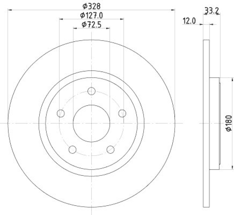 HELLA 8DD 355 125-311 Bremsscheibe für FIAT/LANCIA