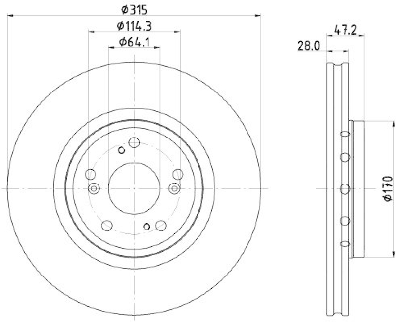 HELLA 8DD 355 125-321 Bremsscheibe für HONDA CR-V IV (RM_)