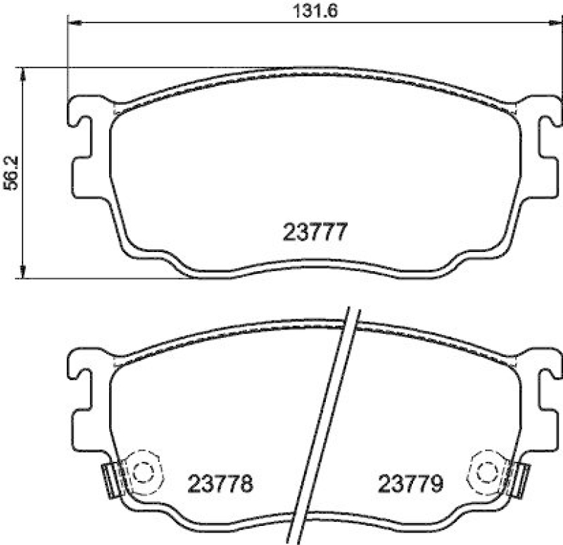 HELLA 8DB 355 011-561 Bremsbelagsatz, Scheibenbremsbelag für MAZDA