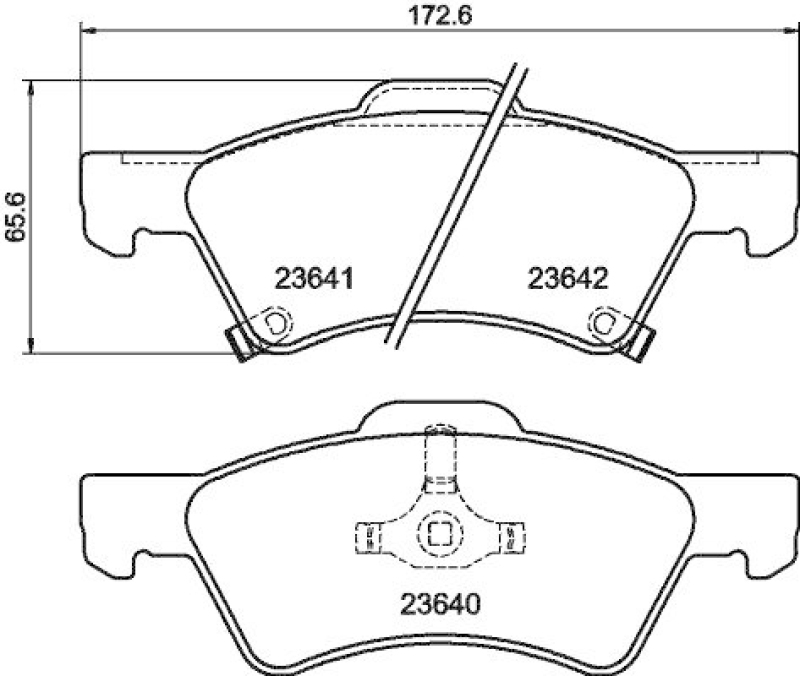 HELLA 8DB 355 010-061 Bremsbelagsatz, Scheibenbremsbelag für CHRYSLER