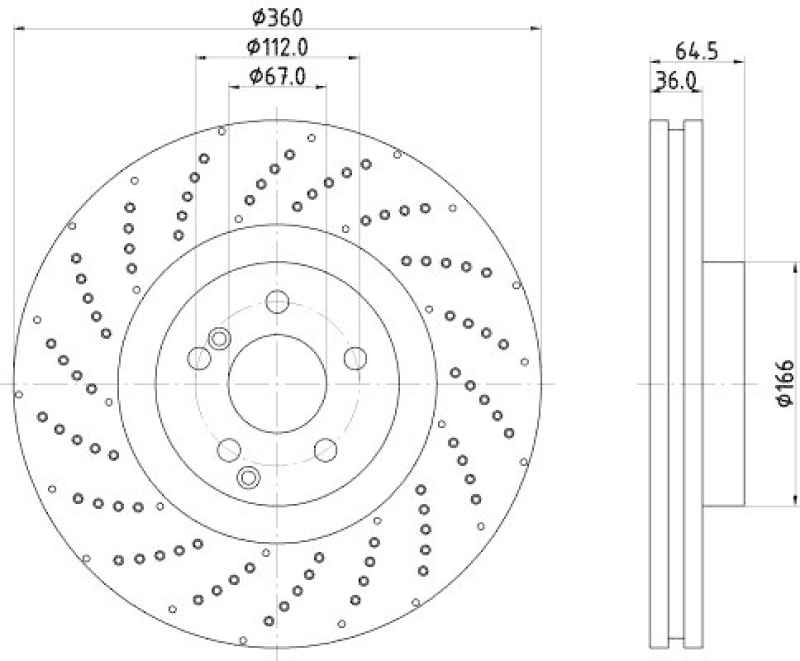 HELLA 8DD 355 125-361 Bremsscheibe für MB