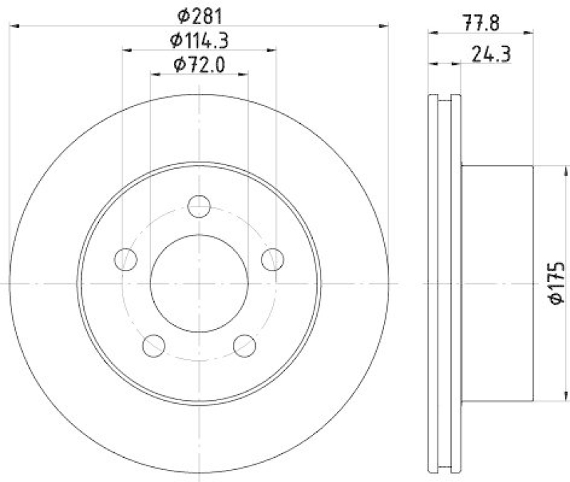 HELLA 8DD 355 125-371 Bremsscheibe für JEEP WRANGLER II (TJ)