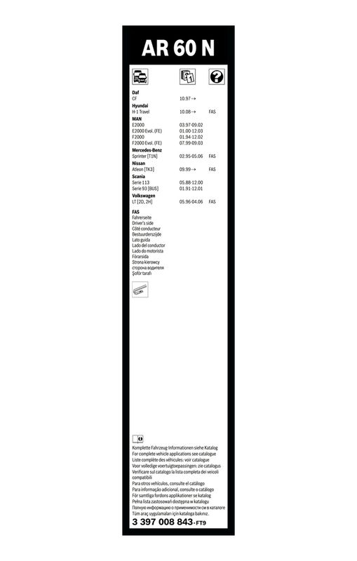 B-Ware BOSCH 3 397 008 843 Wischblatt AR60N Aerotwin Retrofit Scheibenwischer 600/600 mm vorne