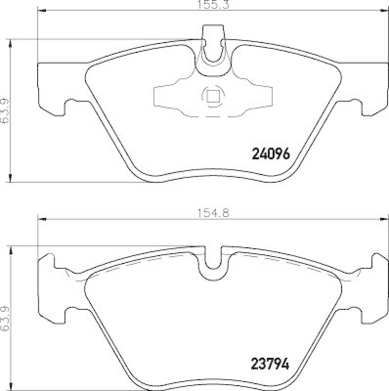 HELLA 8DB 355 011-941 Bremsbelagsatz, Scheibenbremsbelag für BMW