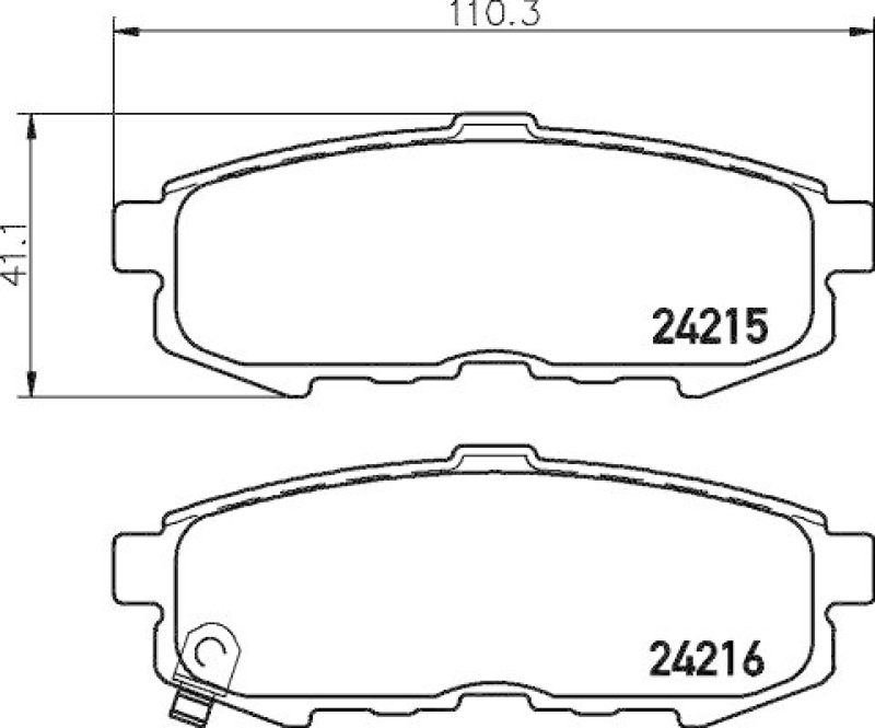 HELLA 8DB 355 012-021 Bremsbelagsatz, Scheibenbremsbelag für MAZDA MPV II (LW)