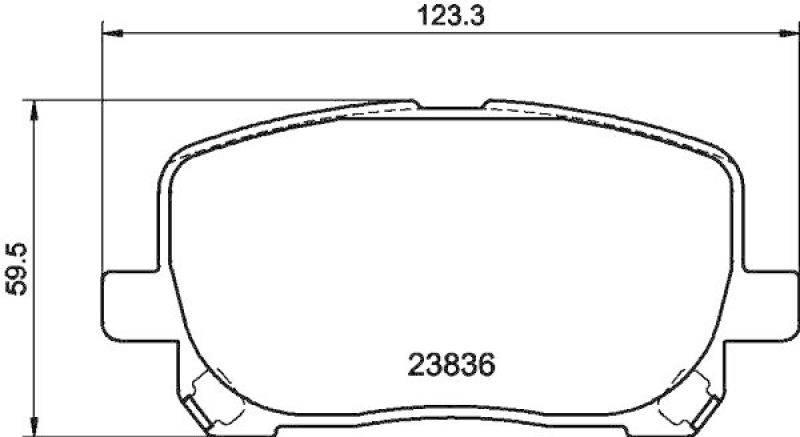 HELLA 8DB 355 010-221 Bremsbelagsatz, Scheibenbremsbelag für TOYOTA