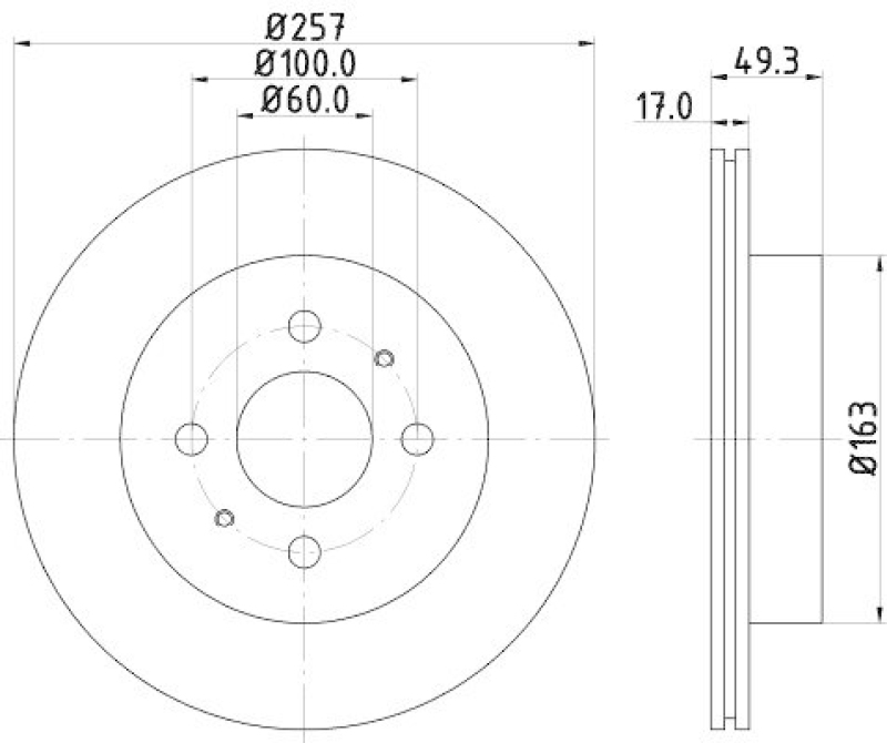 HELLA 8DD 355 110-971 Bremsscheibe 54312