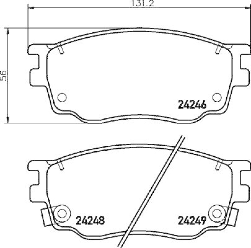 HELLA 8DB 355 012-091 Bremsbelagsatz, Scheibenbremsbelag für MAZDA