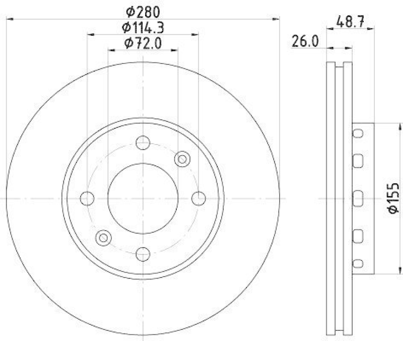 HELLA 8DD 355 111-021 Bremsscheibe 54317