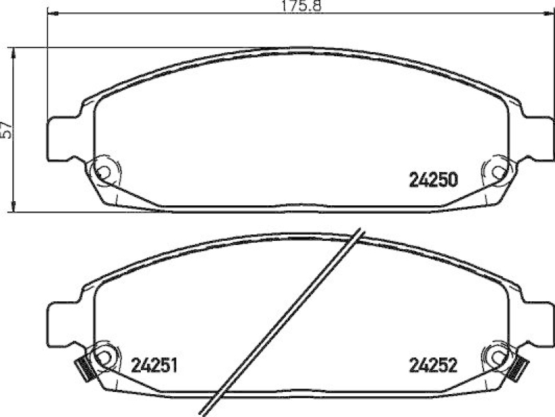 HELLA 8DB 355 012-101 Bremsbelagsatz, Scheibenbremsbelag für JEEP