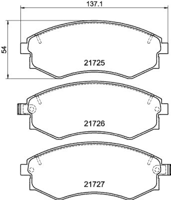 HELLA 8DB 355 012-161 Bremsbelagsatz, Scheibenbremsbelag für SSANGYONG