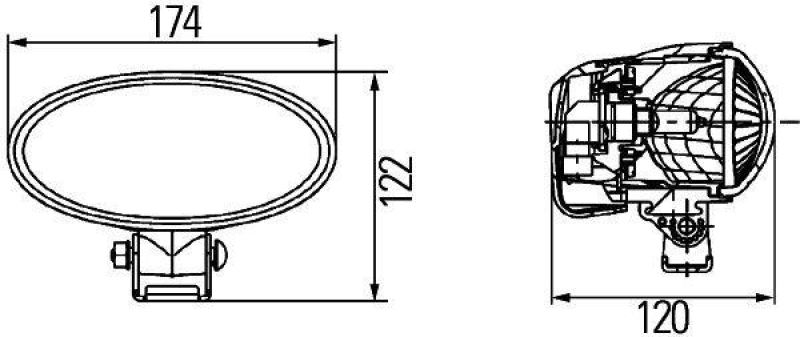 HELLA 1GB 996 186-051 AScheinwerfer Oval 90 Halogen