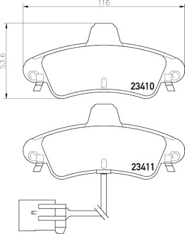 HELLA 8DB 355 012-201 Bremsbelagsatz, Scheibenbremsbelag für FORD