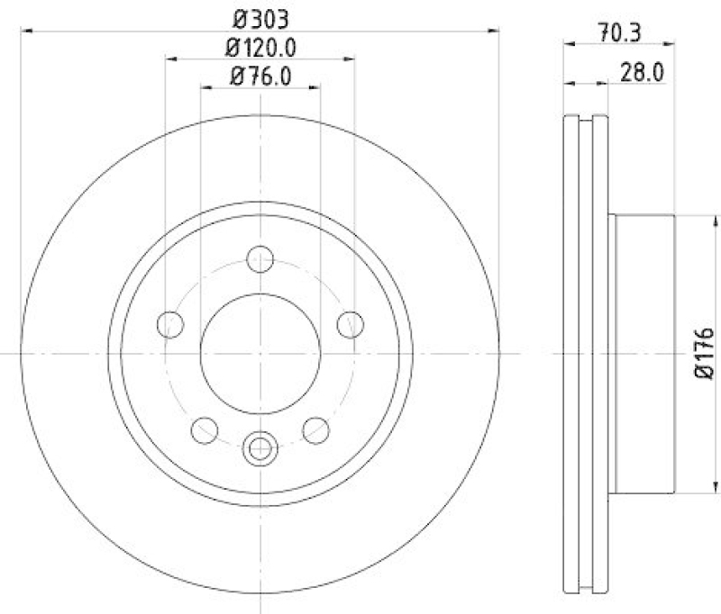 HELLA 8DD 355 125-561 Bremsscheibe