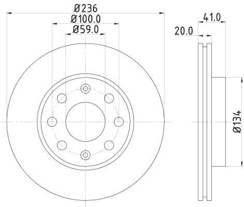 HELLA 8DD 355 111-341 Bremsscheibe