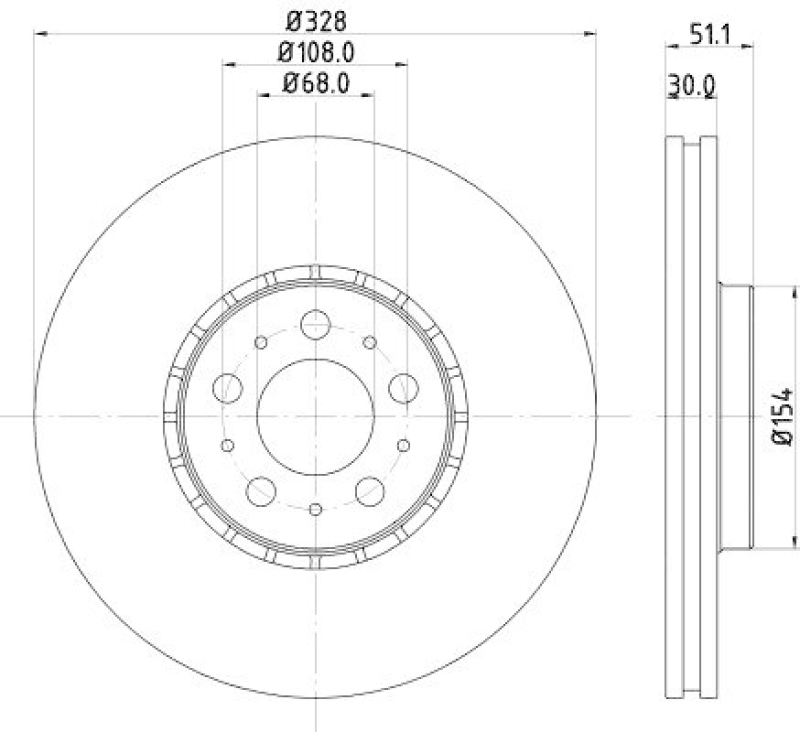 HELLA 8DD 355 125-581 Bremsscheibe für VOLVO