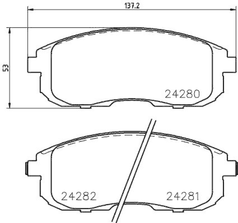 HELLA 8DB 355 012-901 Bremsbelagsatz, Scheibenbremsbelag für SUZUKI/FIAT/NISSAN