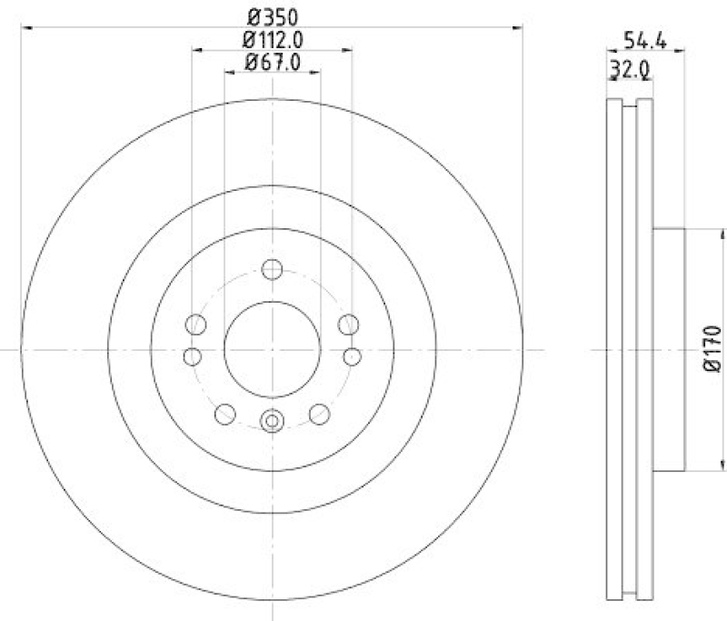 HELLA 8DD 355 126-321 Bremsscheibe für MB