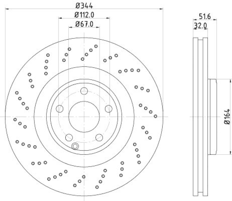 HELLA 8DD 355 126-381 Bremsscheibe für MB