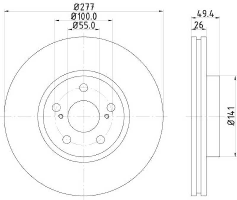 HELLA 8DD 355 111-631 Bremsscheibe für TOYOTA