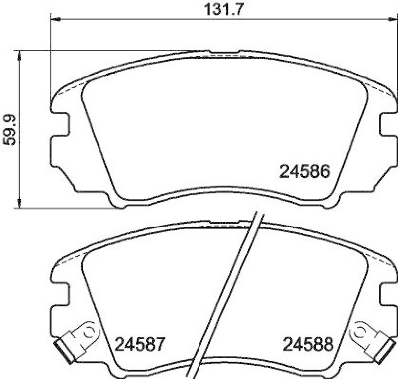 HELLA 8DB 355 013-521 Bremsbelagsatz, Scheibenbremsbelag für HYUNDAI/KIA