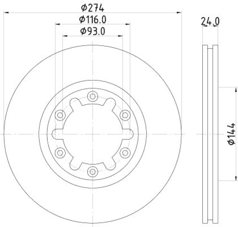 HELLA 8DD 355 111-741 Bremsscheibe 54363