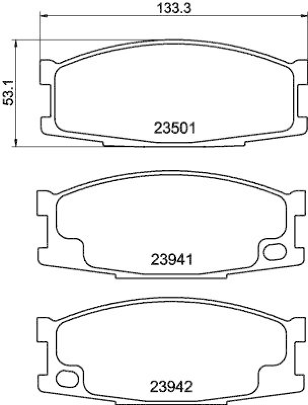 HELLA 8DB 355 010-561 Bremsbelagsatz, Scheibenbremsbelag für MITSU.