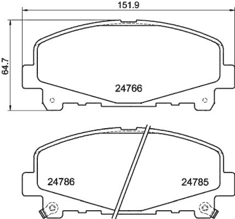 HELLA 8DB 355 013-881 Bremsbelagsatz, Scheibenbremsbelag für HONDA