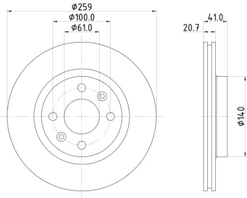 HELLA 8DD 355 126-531 Bremsscheibe