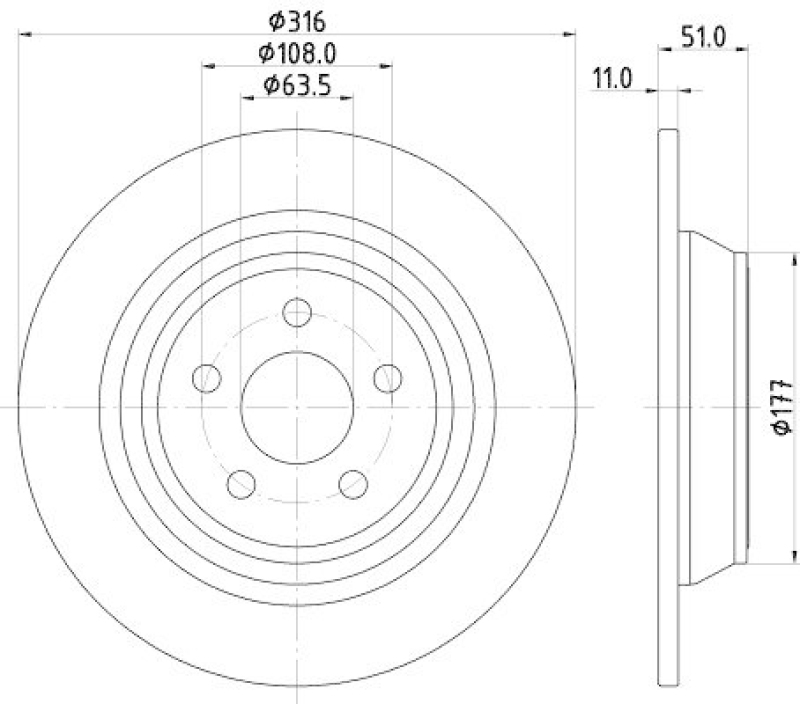 HELLA 8DD 355 126-551 Bremsscheibe